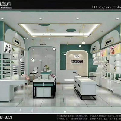 郑州德尚装饰眼镜店装修展柜设计定制，专业的眼镜店装修公司。