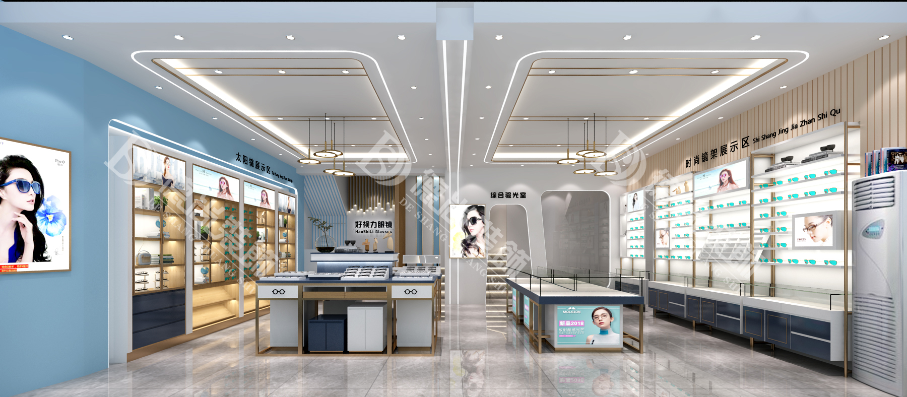 春日限定眼镜展柜设计定制，眼镜店老板做展柜的季节。