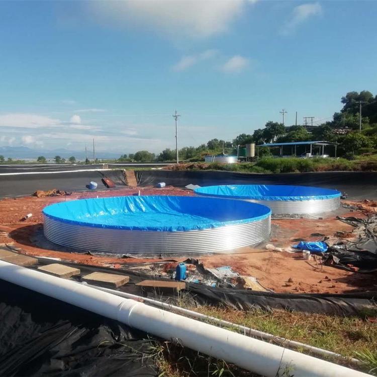 室内户外养殖鱼池 龙虾水池 圆形镀锌板帆布水池