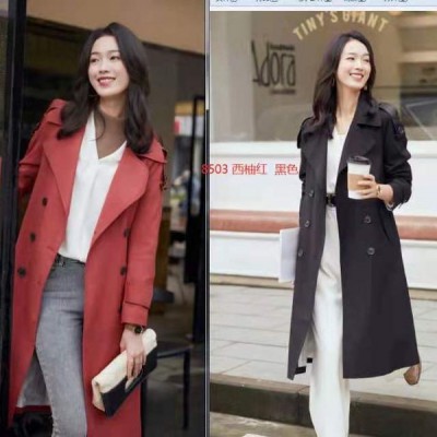 广州女装折扣批发市场 女式风衣 外套 品牌女装批发