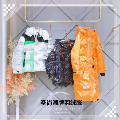 圣尚潮牌羽绒服冬品牌折扣女装 宝丝路女装连衣裙分份正品批发