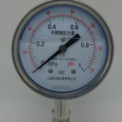 供应  Y-150ZT轴向压力表 询价有惊喜