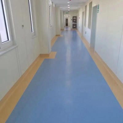 医院同质透心塑胶地板 耐磨学校PVC地板 工厂直销