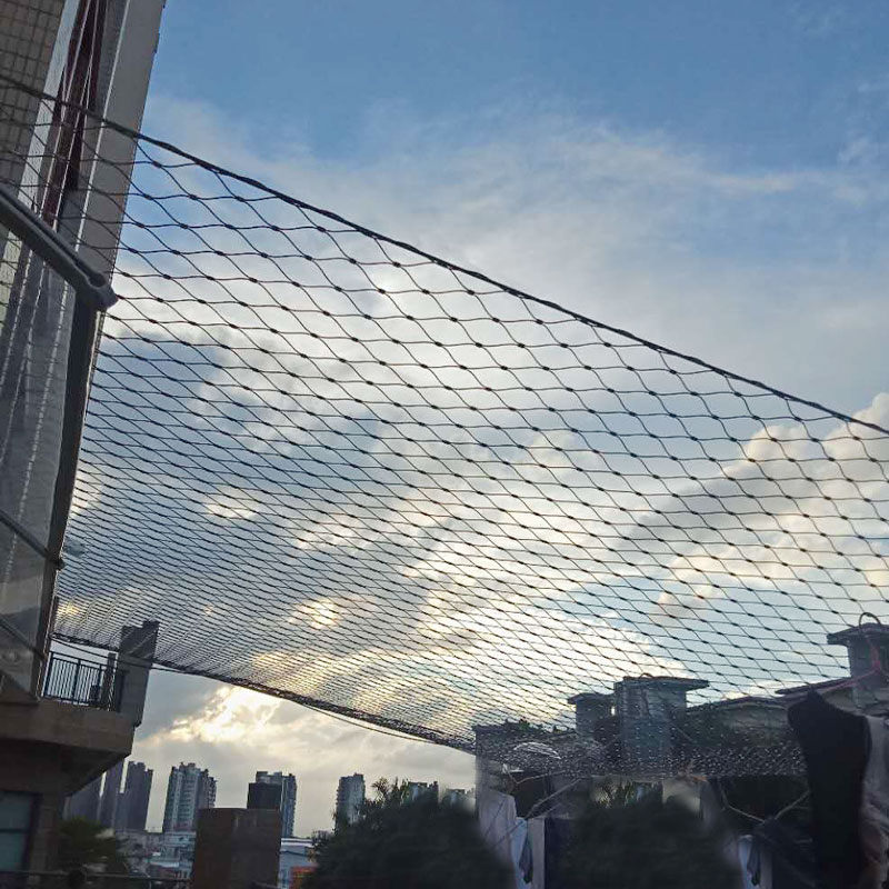 不锈钢绳网钢丝围网植物攀爬网高空防坠网桥梁防抛动物园卡扣绳网