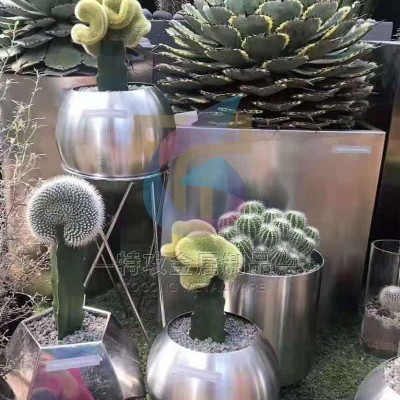 酒店不锈钢花盆花器_户外不锈钢花盆定制_不锈钢大花盆厂家