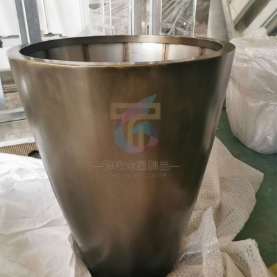 仿古铜不锈钢花钵花盆_组合式不锈钢花钵_户外异形金属花钵定制
