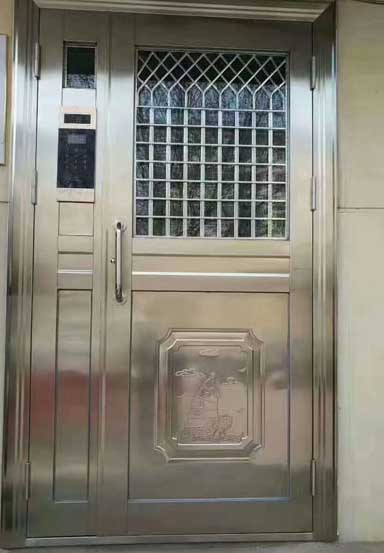 河北任丘楼宇门厂家安装，河北任丘小区不锈钢楼宇门厂家