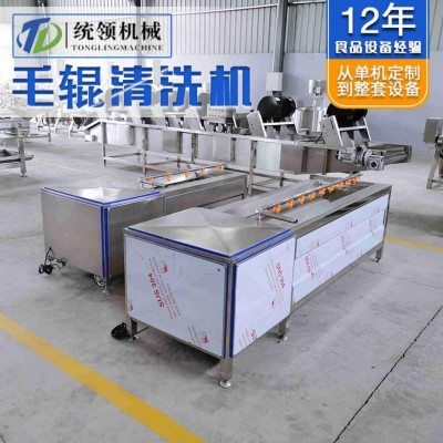 莲藕去皮清洗设备 贝类海鲜毛辊清洗机